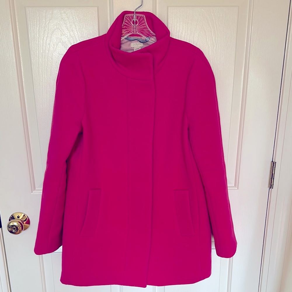 J. Crew  Women's Bright Pink Pea Coat